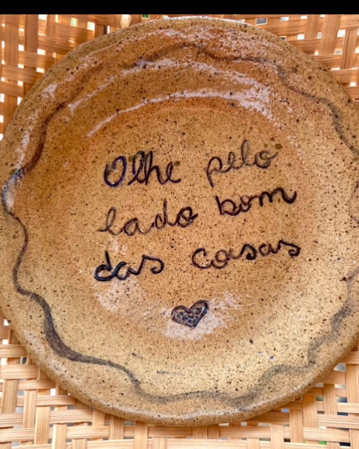 Prato com mensagem